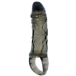 Manșon Extensie Penis BAILE, cu strap pentru testicule, 11.5 cm
