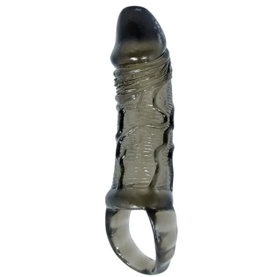 Manșon Extensie Penis BAILE, cu strap pentru testicule, 11.5 cm