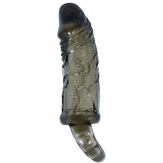 Manșon Extensie Penis BAILE, cu strap pentru testicule, 11.5 cm