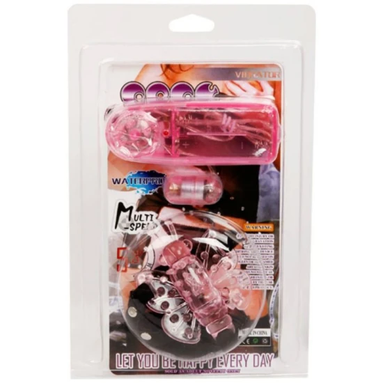 Ham cu fluture vibrator cu mai multe viteze, Roz