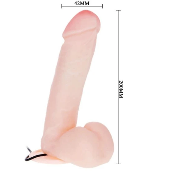 DILDO REALIST CU VIBRAȚIE ȘI ROTIRE 20 CM