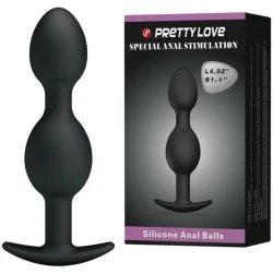 Bile anale din silicon, model, Negru
