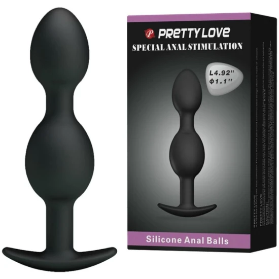 Bile anale din silicon, model, Negru