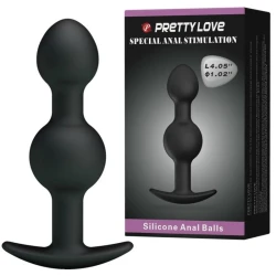 Bilă anală din silicon pentru stimulare specială, Negru