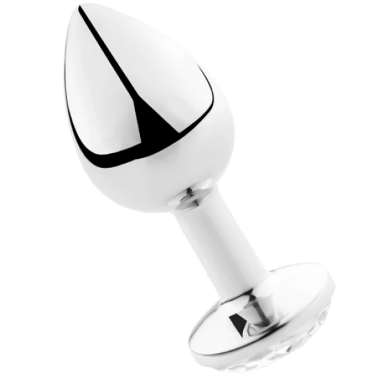 Plug anal din aluminiu transparent, 8 cm