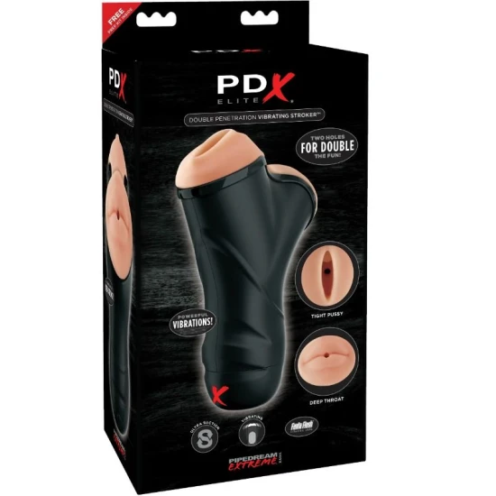 Dispozitiv masturbator cu vibrații, penetrare dublă