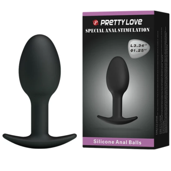Plug Anal Pretty Love, Silicon 6,5 Cm, Negru