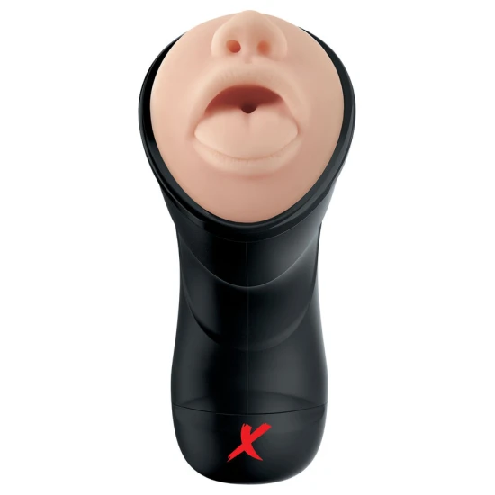 Masturbator tip stroker PDX ELITE - Vibrator pentru gât, Deep Throat, negru