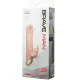 Penis cover din material Flesh, cu iepure vibrator și bullet dublu, 16.5 cm