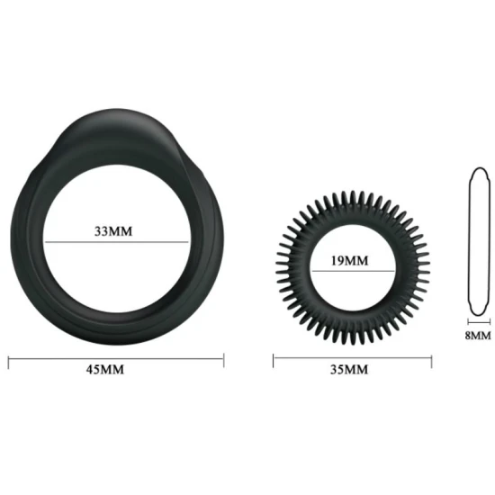 Set 2 inele din silicon, pentru penis, Manhood
