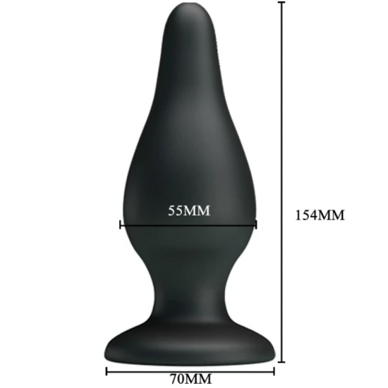 Dop ergonomic din silicon, 15,4 cm, Negru