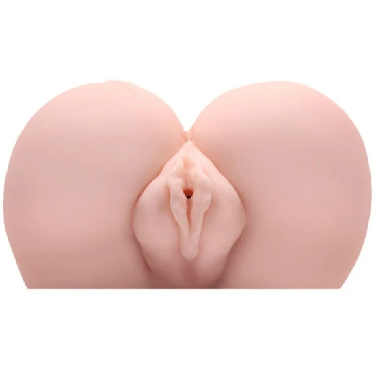 Vagin și Anus Realistic cu Tatuaj și Vibrație - Alb, Mărime Unică