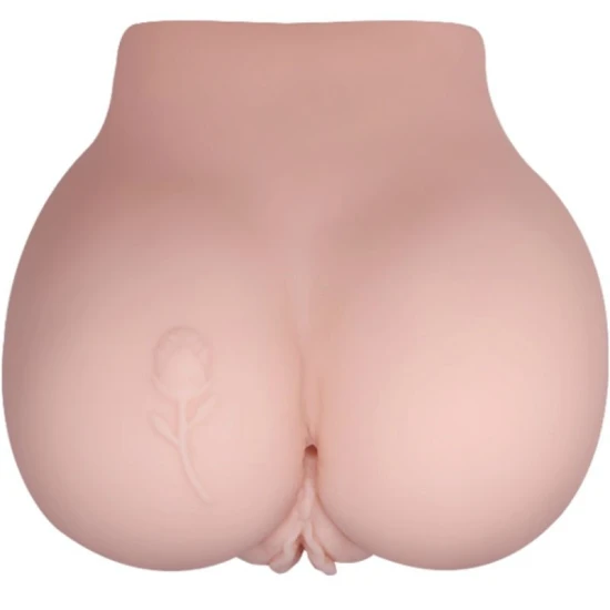 Vagin și Anus Realistic cu Tatuaj și Vibrație - Alb, Mărime Unică