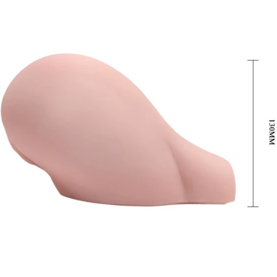 Vagin și Anus Realistic cu Tatuaj și Vibrație - Alb, Mărime Unică