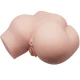 Bust Realistic - Vagin și Anus cu Vibrație, Alb, Mărime Unică
