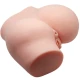 Bust Realistic - Vagin și Anus cu Vibrație, Alb, Mărime Unică