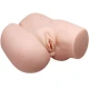 Bust Realistic - Vagin și Anus cu Vibrație, Alb, Mărime Unică