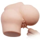 Bust Realistic - Vagin și Anus cu Vibrație, Alb, Mărime Unică