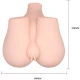 Bust Realistic - Vagin și Anus cu Vibrație, Alb, Mărime Unică