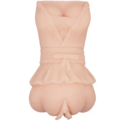 Masturbator tip vagin, cu bile vibrante, Negru