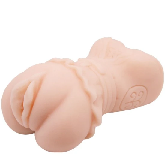 Masturbator tip vagin, cu bile vibrante, Negru