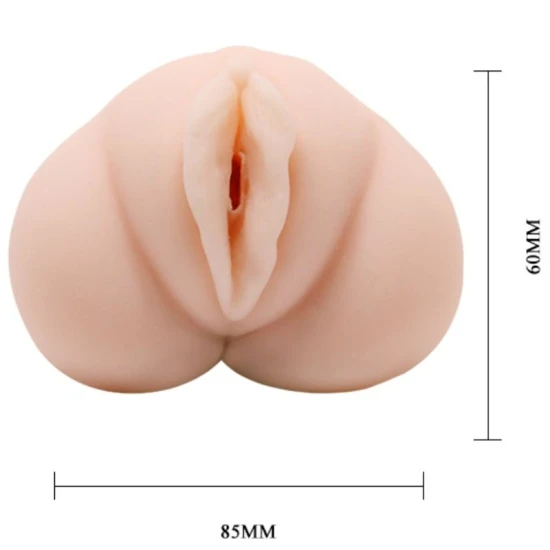 Masturbator tip vagin, cu bile vibrante, Negru