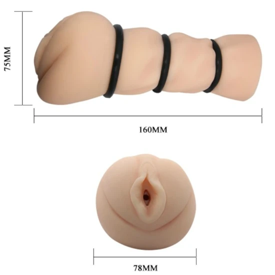 Masturbator tip vagin cu inele, Roz