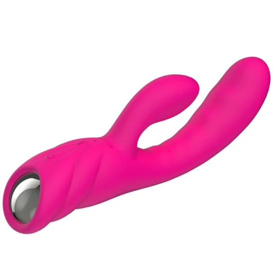 Vibrator Rabbit cu Încălzire din Silicon și ABS, Roz