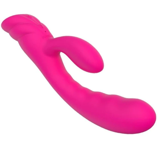 Vibrator Rabbit cu Încălzire din Silicon și ABS, Roz