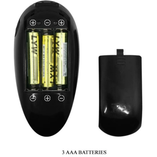 Strap On Vito - Dildo cu Vibrații, Negru, 17.3 cm