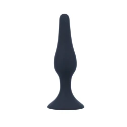 Dildo anal conic din silicon, negru, 10.5 cm