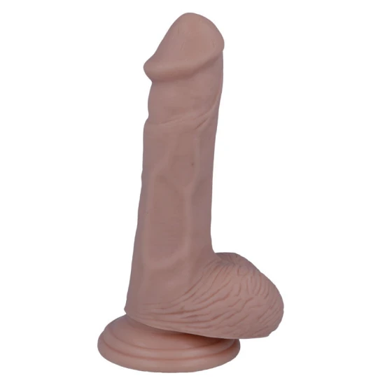 Dildo realist din cauciuc și PVC, natural, 16,5 cm