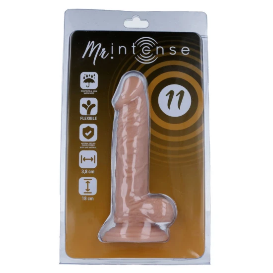 Dildo realist din cauciuc și PVC, culoare naturală, 18 cm