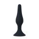 Dildo anal conic din silicon, negru, 10.5 cm