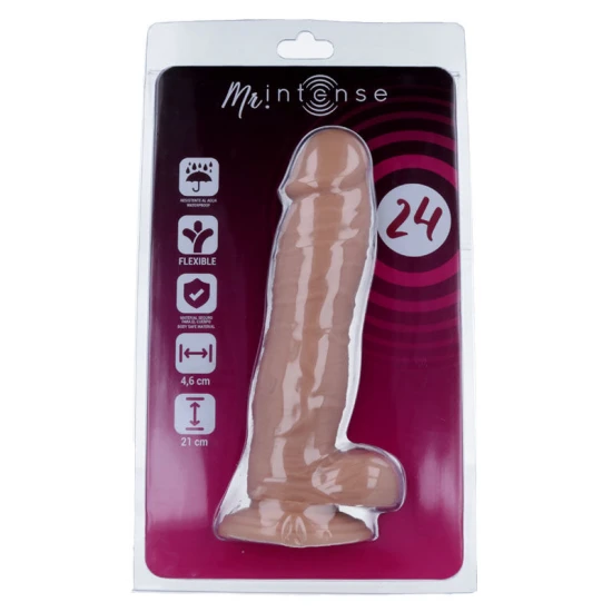 Dildo realist din cauciuc și PVC, culoare naturală, 21 cm