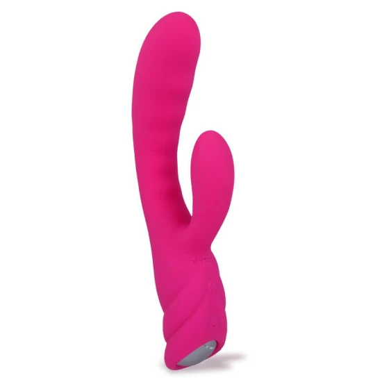 Vibrator Rabbit cu Încălzire din Silicon și ABS, Roz