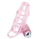 Husă din silicon pentru penis, 10 ritmuri de vibrații, Roz