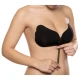 BYE-BRA - Sutien adeziv tip push-up din dantelă, Negru, Cupa C