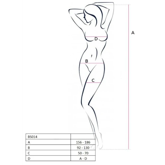 Bodystocking BS014 - Roșu, Mărime unică