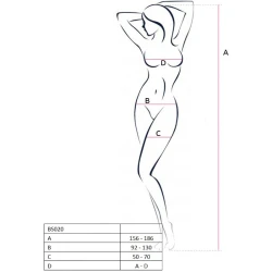 PASSION - Tip Produs Model, Alb. - Bodystocking tip plasă, model BS020, culoare alb, one size