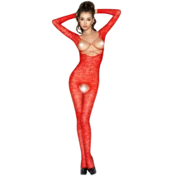 PASSION - Body tip plasă, Roșu, One Size