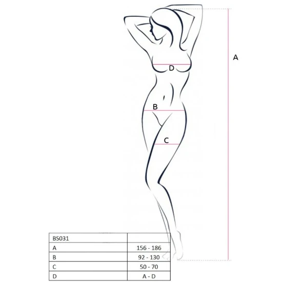 PASSION - Tip Produs Bodystocking, Negru, One Size