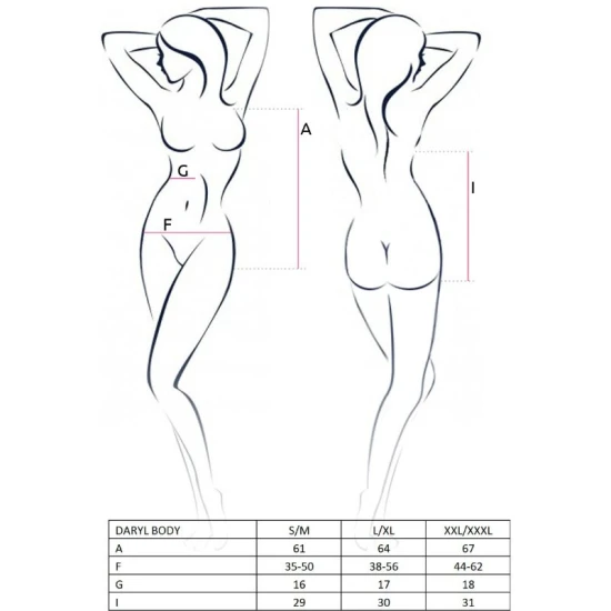 Body sexy Daryl - Decupat, Negru, Mărime S/M