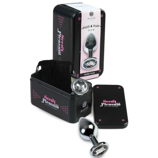 Plug anal din aluminiu transparent, 8 cm