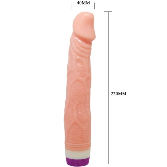 Vibrator Natural Realistic 22 cm - Culoare Carne, Diametru 4 cm, Multispeed.