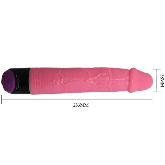 VIBRATOR TIP DILDO REALIST, Roz, 23 cm