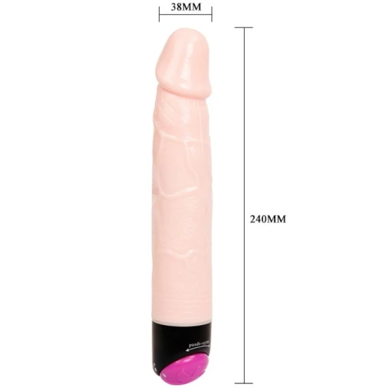 DILDO VIBRANT CU VIBRAȚII ȘI ROTIRE, 24 CM, Culoare Colorată