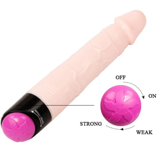 DILDO VIBRANT CU VIBRAȚII ȘI ROTIRE, 24 CM, Culoare Colorată