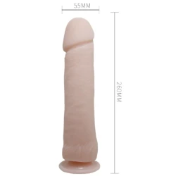 Dildo Realistic 26 CM - Vibrații puternice, Culoare Carne, Mărime 26 cm x 5.5 cm.
