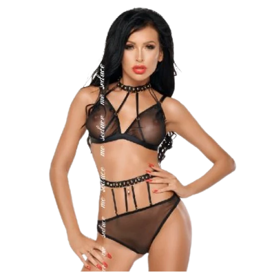 Set Tanga Dotty - Elegant, Negru, S/M.